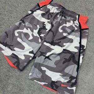 Nike FB Hyper Elite Dri-Fit Camo Basketball Shorts Men's Medium Gray Orange